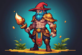 design a 2d pixel art character for your game