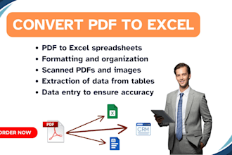 accurately convert PDF to excel with fast turnaround