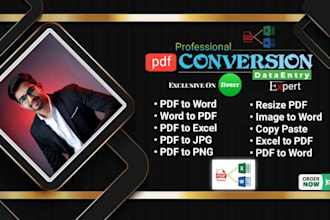 convert PDF to word and excel and convert picture to PDF