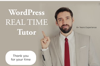 1 on 1 real time wordpress website tutor