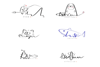 design a cute signature logo for your name with elements