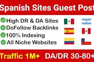 spanish guest posts and backlinks on mexico, spain, peru, argentina, more sites