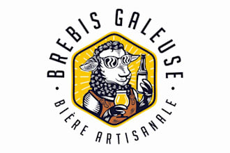 design french craft brewery logo