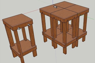 make sketchup 3d model of furniture woodworking