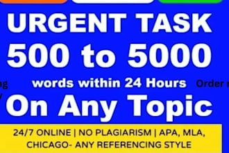 do urgent essay writing, case study, research, summary, mla paper, report, apa
