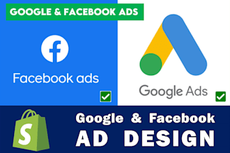 setup marketing shopify ads, facebook, instagram, google ads