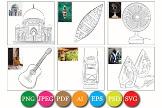 create a detailed vector line art illustration
