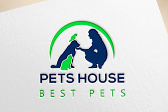 do modern animal, dog, pet care, veterinary logo or any graphics design