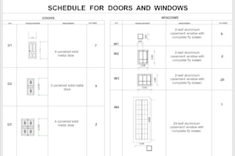 create a detailed window  door schedule in autocad