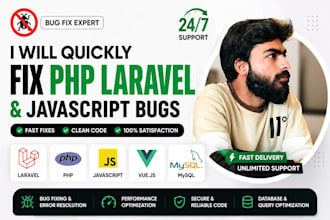 fix laravel, PHP, and javascript bugs fast
