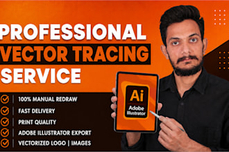 do manual vector tracing, vectorize, and clean up logo