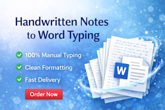 type handwritten notes into editable word document