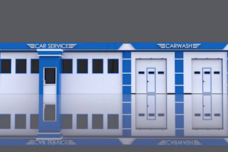 do 3d car wash design for car wash space creation and renovation