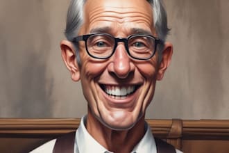draw a funny caricature with my style