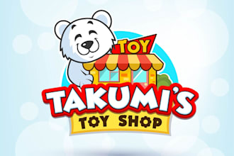create a fun and playful mascot logo for your kids toy shop