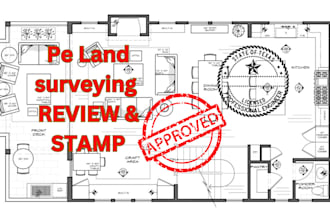 do land surveying, site plan, and autocad drawing us stamp