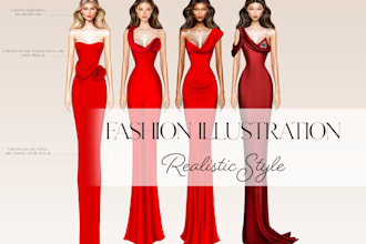 create custom fashion illustrations and croquis for you