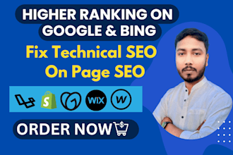do technical error fixes and on page SEO joomla, wordpress, wix, shopify