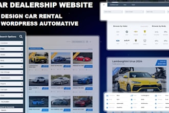 make responsive car dealership website, design car renter, wordpress automative