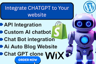 integrate openai API chatbot to wordpress chatbot to shopify, wix, gohighlevel
