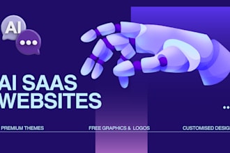 ai saas websites with logo and graphics, ai app website, chatgpt