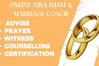 be your marriage life coach and online imam for online nikah, nikah certificate