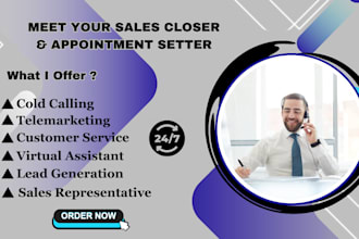 sales closer, appointment setter and b2b sales representative
