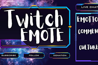 custom twitch emotes and sub badges streamers, discord, steakers