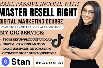 setup your stan store and beacons ai for your digital course promotion