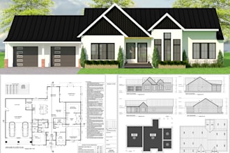 do floor plan and 3d rendering for real estate agent and builder in autocad