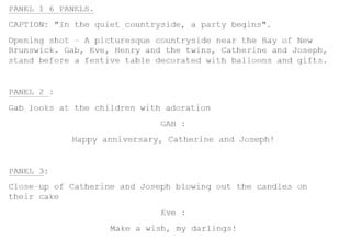 your comic book script, webcomic script, manga script