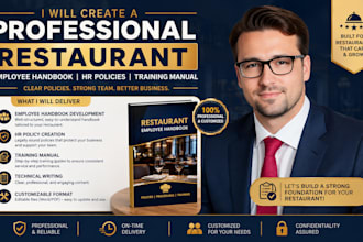 create a professional restaurant employee handbook HR policies training manual