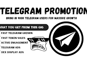 telegram promotion bring 900k telegram user into your channel for massive growth
