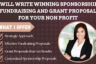 write winning sponsorship, fundraising and grant proposal for your non profit