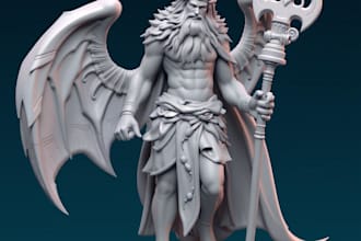 sculpt high quality 3d model for 3d printing,3d character modeling in zbrush,stl