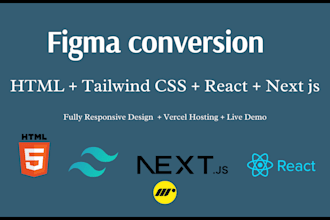 convert figma to HTML, figma to react, figma to tailwind css, figma to next js