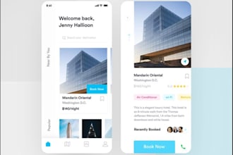 do hotel booking app, travel booking app, flight booking app, house renting app