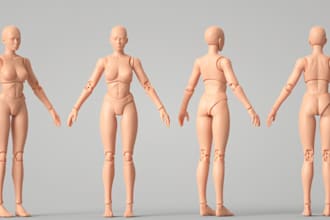 custom 3d articulated action figure animal model head model for 3d printing
