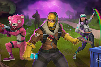 draw fortnite game character design illustration popping visuals in any artstyle