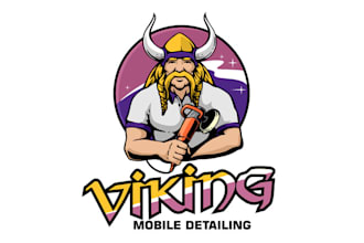 design mascot viking mobile detailing logo