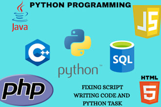 do python coding script and fix bug in java python  sql cpp python automation