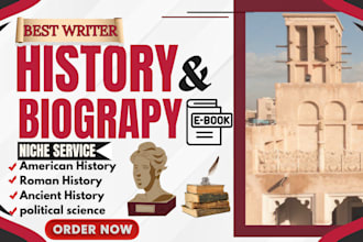 ghostwrite history and biography, research, memoir,  sociology books, and ebook