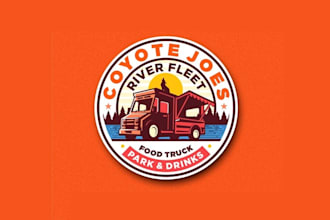 design attractive country bar food truck logo