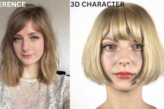 create a hyper realistic 3d character modeling, lip syncing for ai, web, chatgpt