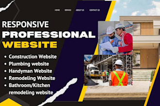 design construction, remodeling, handyman, plumbing, hvac website