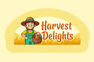 do modern style mascot character of farmer logo design