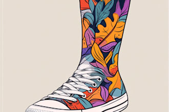 draw a custom and unique socks design art for you