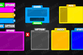 design highquality roblox UI  cartoony, fps, anime styles