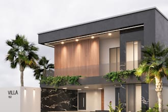 rebuild 3d modern villa,3d house exterior, cgi rendering,kitchen render, bedroom