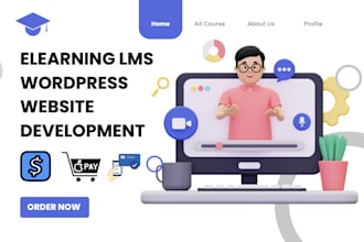 build, design, redesign educational elearning lms wordpress website